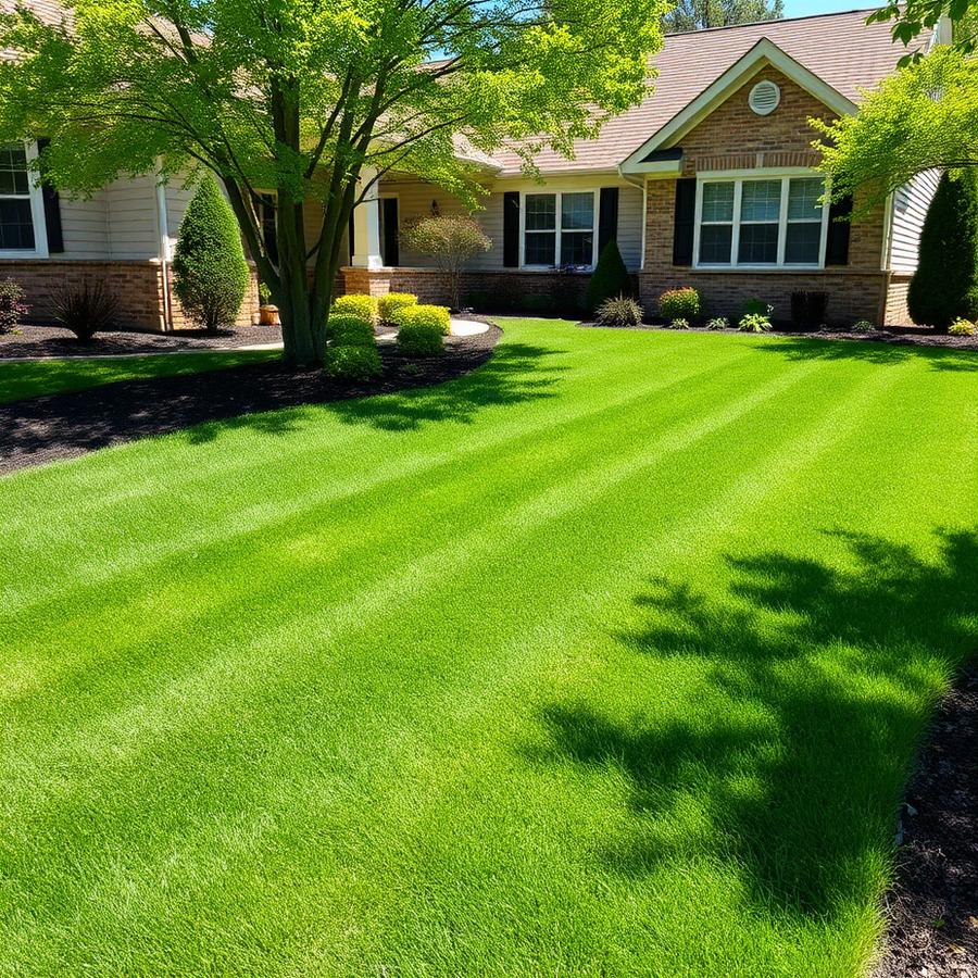 Restored lawn after septic service completion